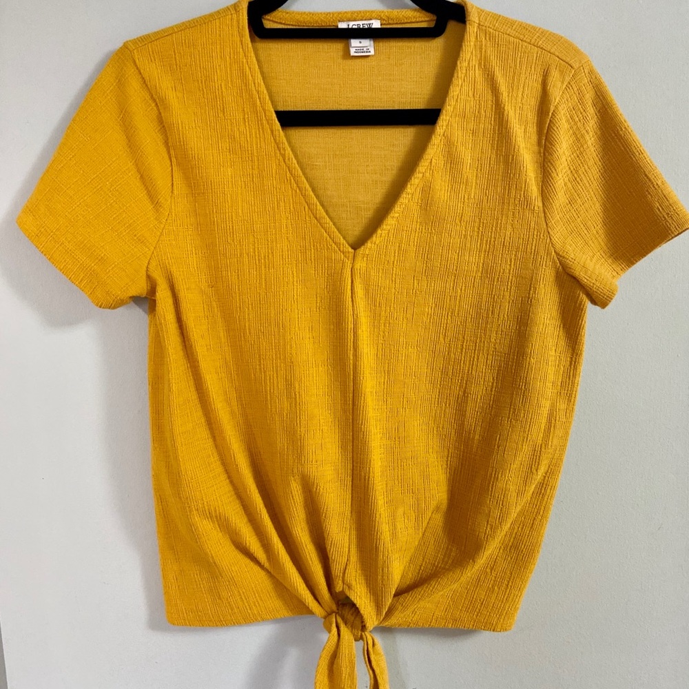Mustard Tie Front Top